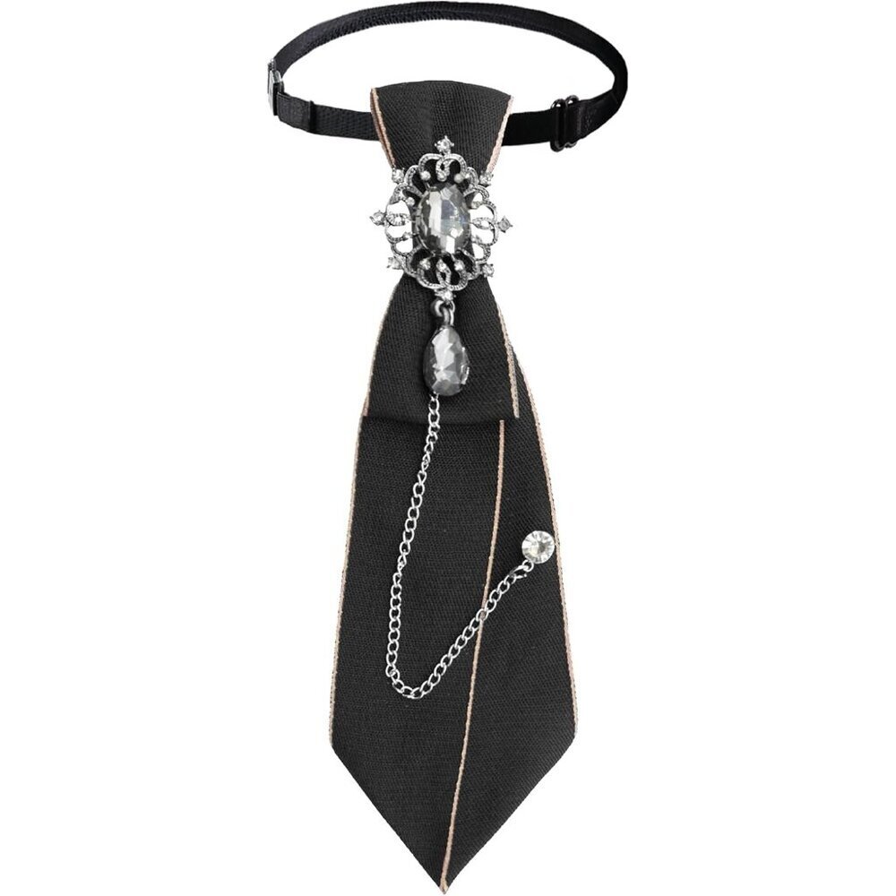 Women's Pre-tied Rhinestone Bow Tie Polyester Adjustable for Casual and Formal